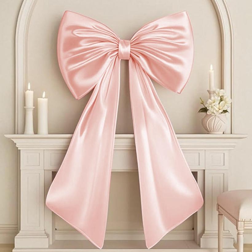 Cute Christmas Large Satin Bow Ribbon Elegant Party Backdrop Wall Hanging Decorative Bows for Wedding Christmas Bridal