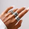 3Pcs Colorful Zircon Crystal Wide Rings Set for Men Women Vintage Metal Elegant Inlaid Rhinestone Finger Rings Jewelry Gifts