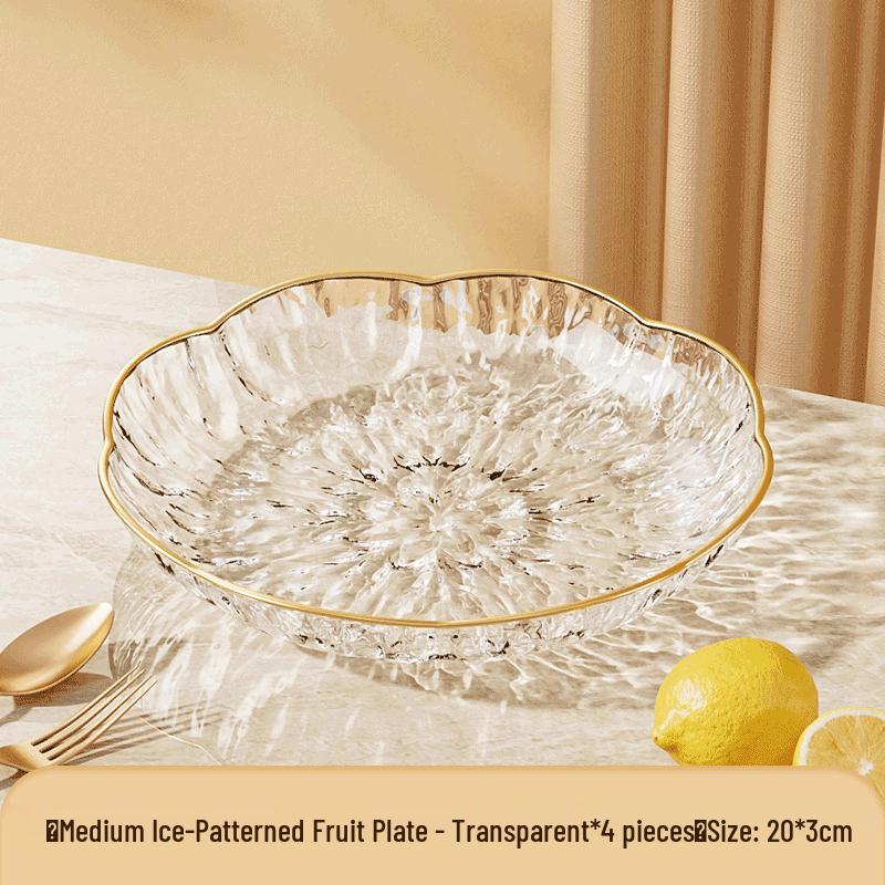Plastic Round Fruit & Snack Tray Set (4-Pack)