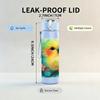 1PC Parrot Tropical Feather Splash 750ml Color Plastic Sports Water Bottle Leakproof Flip Straw Lid Suitable for Sports Office Home Use
