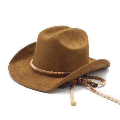 Cowboy Hat Men'S And Women'S Retro Jazz Hat Ethnic Style Outdoor Visor Hat Suede Hat