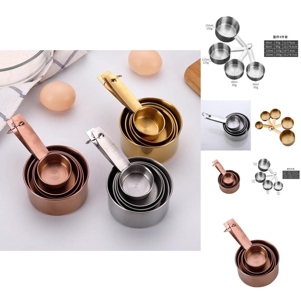Elegantes Edelstahl-Messbecher-Set Mit Präziser Skala Zum Backen Und Kochen