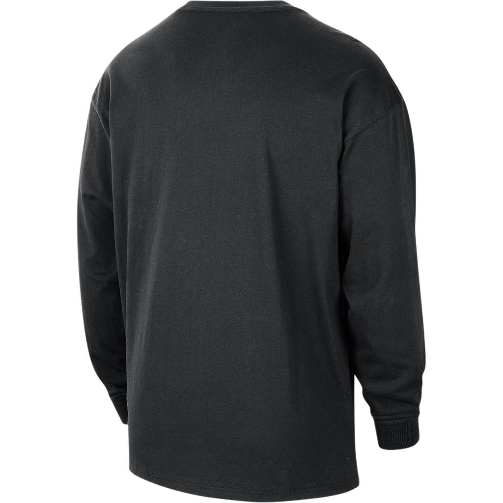 Nike Logo Print Loose Fit Crew Neck Long Sleeve T-Shirt Men Tops Black HJ2545-010