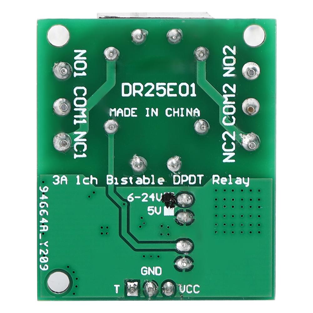 DR25E01 DPDT Relay Module Double Pole Double Throw Self Locking Bistable Relay Board(DC6 24V )