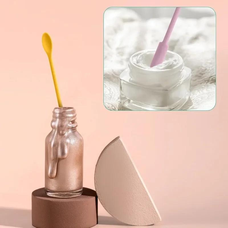 3 Sizes Spatula Cosmetic Spatula Make Up Spatula Mini Silicone Spatula Small Silicone Spatula for Cosmetic Narrow Bottles Beauty