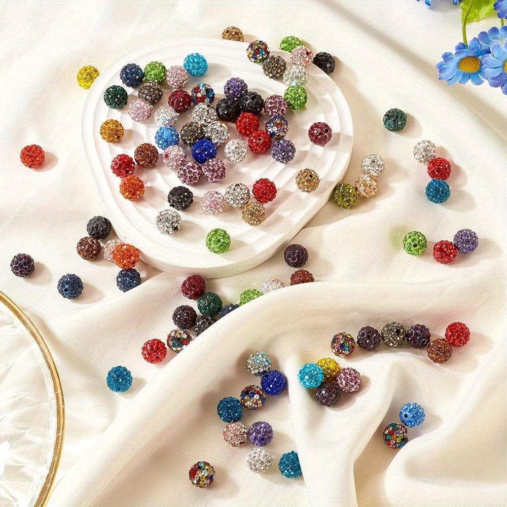 20/50/100pcs Sparkling Solid Color&Gradient Glass Soft Clay Decorative Beads Soft Clay Beads Loose Beads DIY Starry Sky Barrier Beads Jewelry