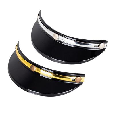 PC Material Motorcycle Visor Peak Helmet Sun Shade Protector Three Button Visor for Chopper Helmet