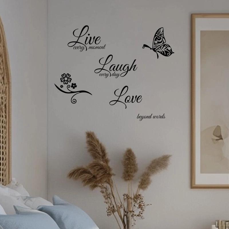 Butterfly English Decorative Stickers for Study or Living Room Wall