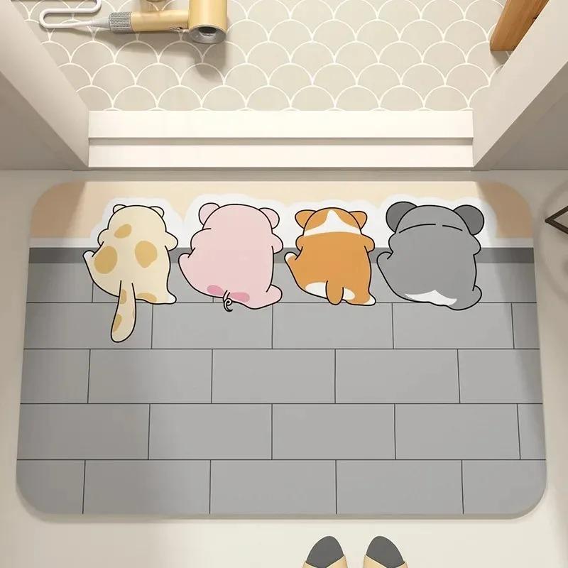 Cute Cartoon Dog Pattern Doormat Home Decor Rugbedroom Living Room Entrance Rugs Kitchen Front Door Nonslip Area Foot Mats INS