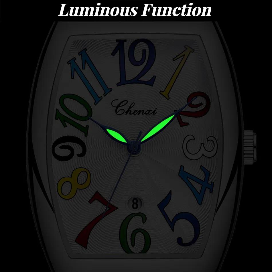 Chenxi Neu Männlichen Business Uhr Luxus Leder Quarz Armbanduhren für Männer Leuchtende Wasserdichte Mann Geschenk