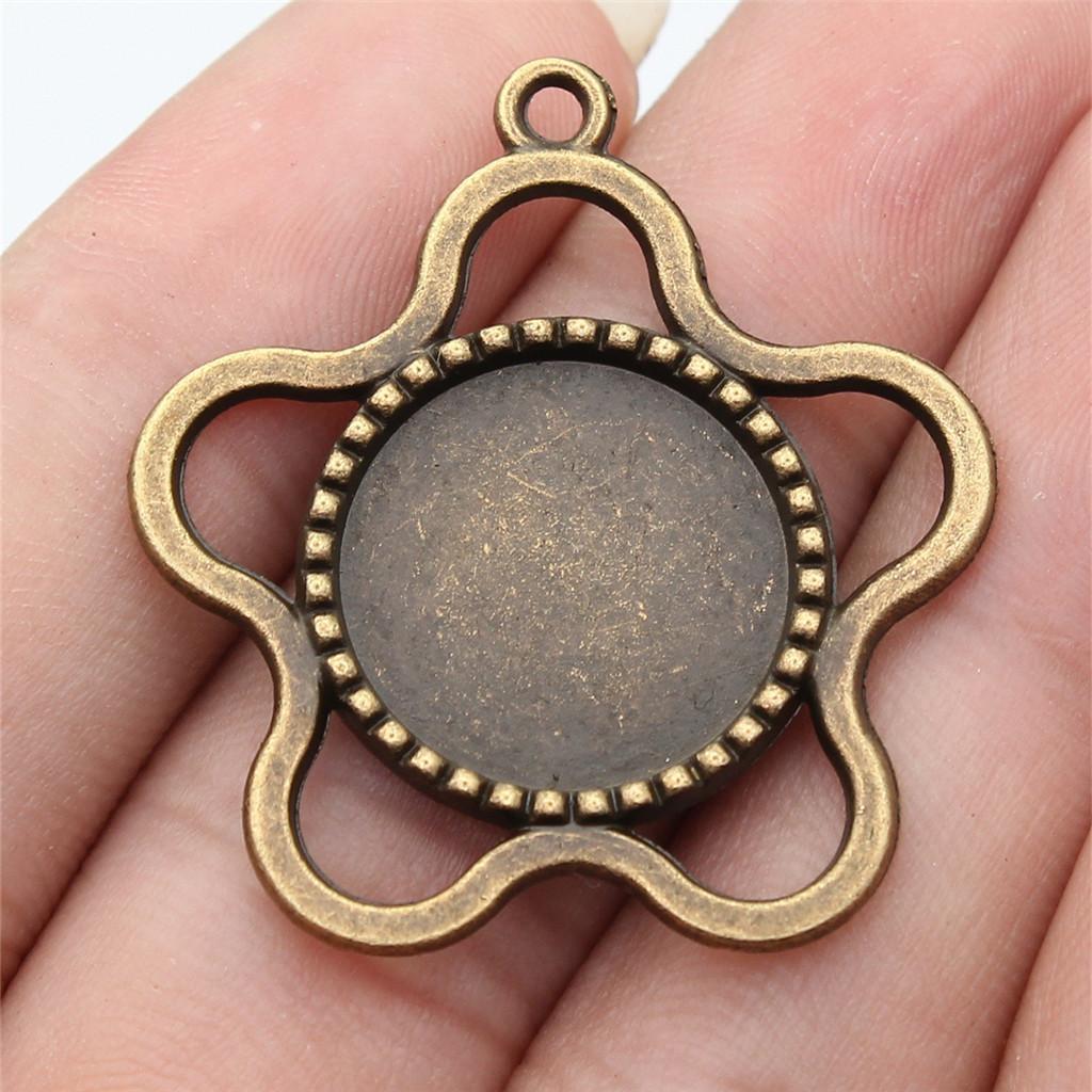 Accessories Parts Fit Round 18Mm Glass Cabochon Base Setting Tray Vintage Jewelry Supplies QA018