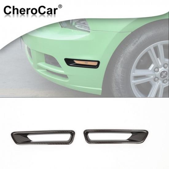 2x Scheinwerfer-Augenbrauen-Lampenabdeckung Zierleiste Für Mustang 2010-2014 Schwarze Kohlefaser