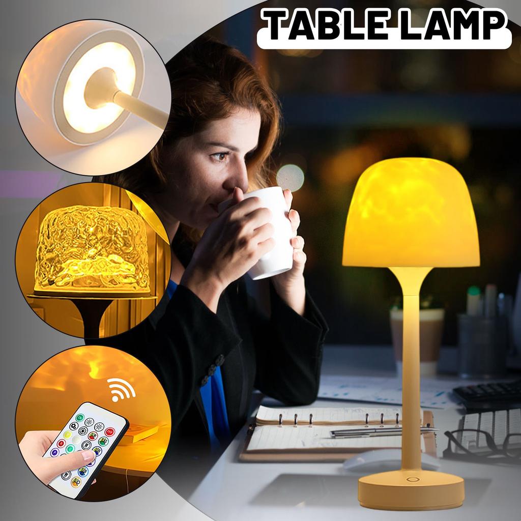 RGB Color Changing Desk Lamp, Portable Battery Night Light LED With Remote Control, Suitable For Bedroom, Game Party Atmosphere Lamp