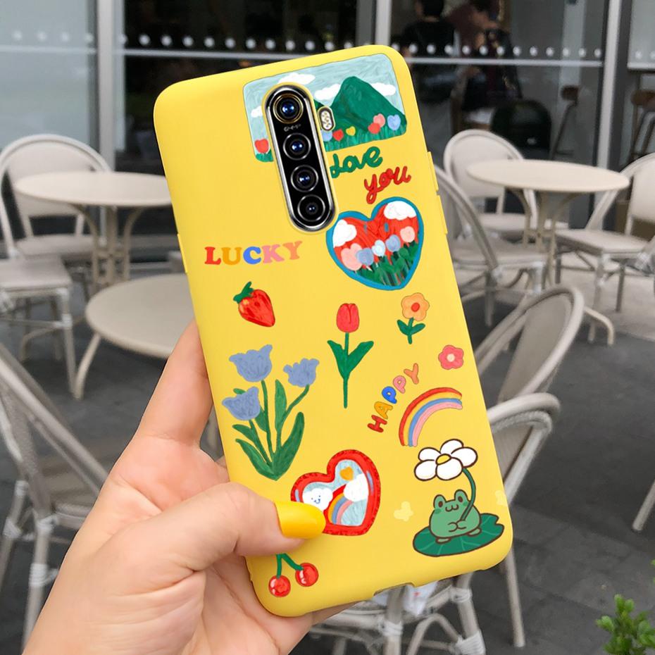 For Realme X2 Pro Phone Case Realme XT X2 Lovely Printing Candy Color Silicone Back Cover For RealmeX2 X 2 Pro XT Soft TPU Coque