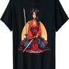 Samurai Girl Vintage Retro Sakura Cherry Blossom T-Shirt(352)