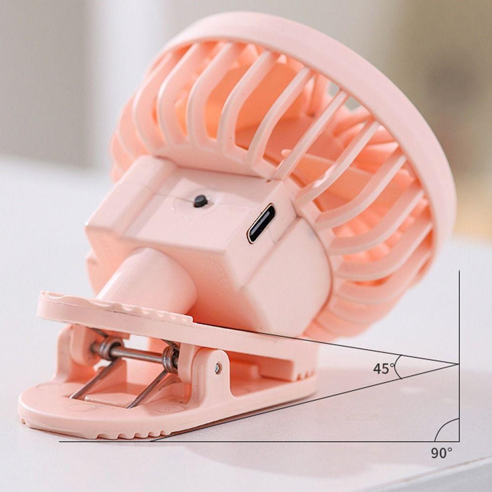 3 Gears Portable Solar Fan Adjustable Small Air Cooler Convenient Clip On Mini Fan Travel