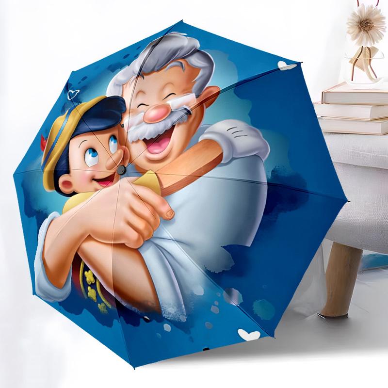 

1pc Pinocchio Automatic Opening/Closing Folding Umbrella with 8 Ribs, Portable Sunshade Umbrella Birthday and Holidays gifts yy250105121