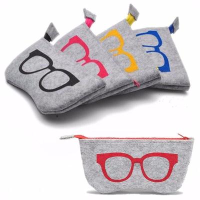 Multifunctional Personality Cosmetic Bag Unisex Soft Zipper Wool Felt Cloth Eyewear Accessories Glasses Bag.