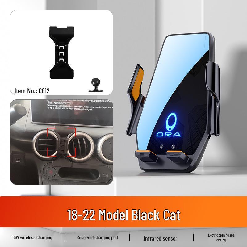 

Euler Cat-Themed Car Phone Holder & Decorative Navigation Bracket - Black & White Options