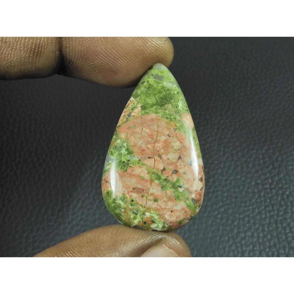 21X36X05MM Natural Unakite Jasper Pear Shape Cabochon Loose Gemstone 34Cts. G-397
