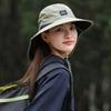 Summer Women Shawl Fisherman Hat Solid Color Plain Color Mesh Air Permeable Ventilated Wide Brim Sun Hat Men Outdoor Hiking Lacing Cap