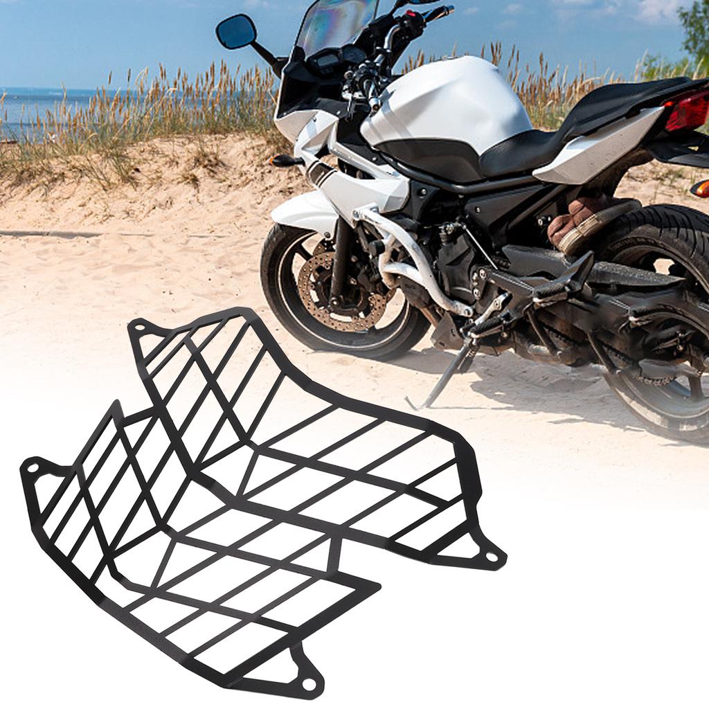Motorcycle Headlight Grill Cover Carbon Steel Grille Guard Replacement for Tenere 700 2019+(Black )