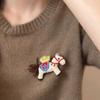 Fashion Flower Embroidery Horse Brooch Cute Cartoon Sweater Pin Pin Accessories Retro Cloth Fabric Pony Brooch Party