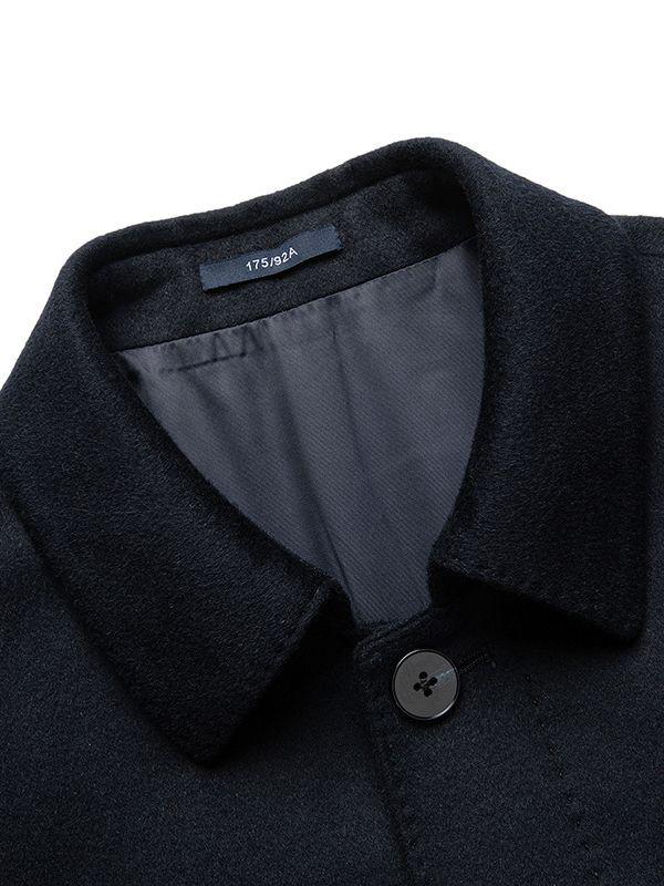 Men's Mid-Length Wool Coat with Goose Down for Autumn Winter - Cashmere Overcoat for Middle-Aged and Elderly