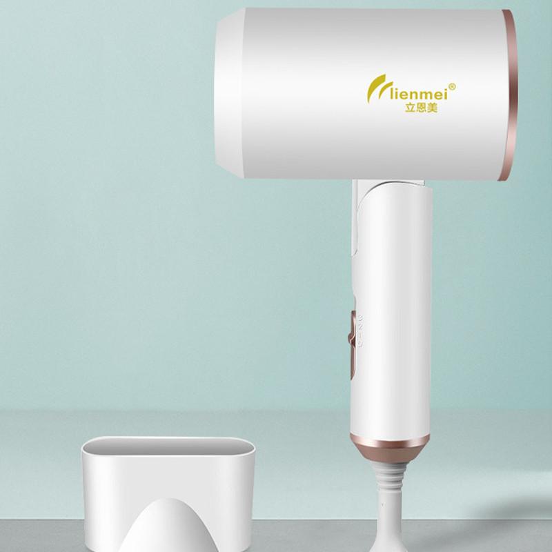 Foldable Hair Dryer With Constant Temperature 1200w Abs Material Brushless Motor Cold/hot Air Setting Single Diffuser Nozzle Overheat Protection White