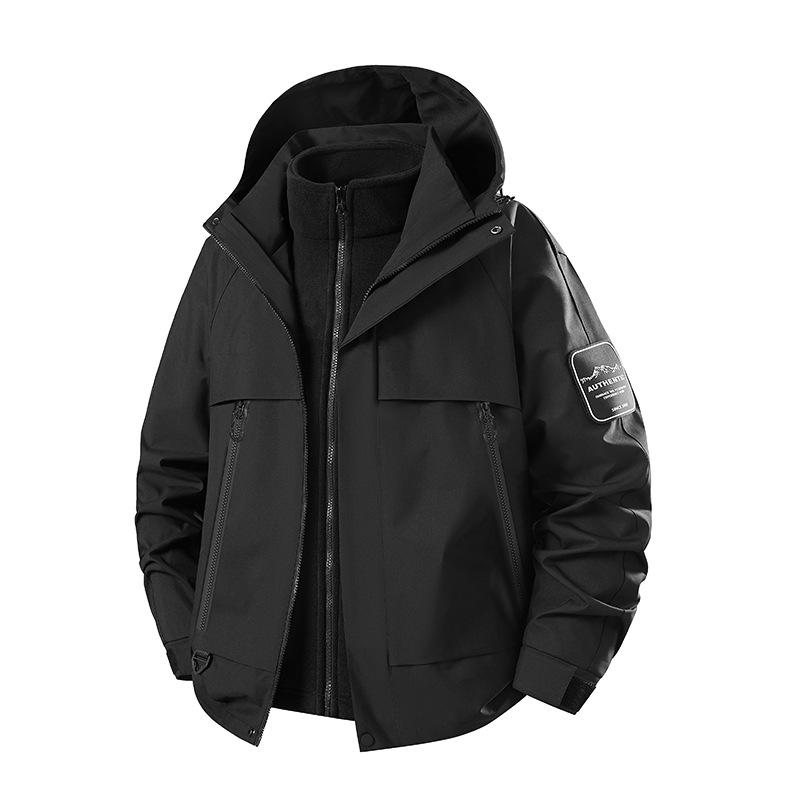 2025 Custom Logo Men's & Women's 3-in-1 Mountaineering Detachable Fleece Jacket Set