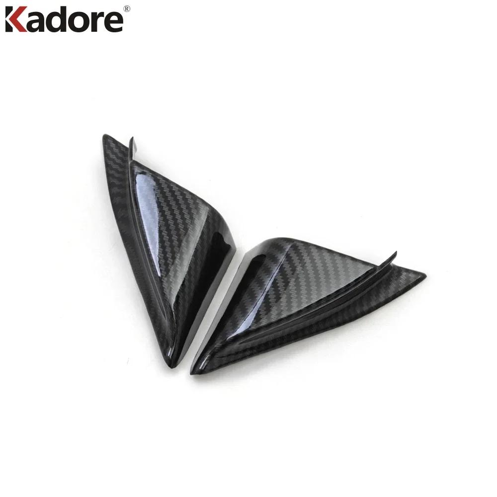 Car Front Inner Door Window A Pillar Triangle Cover Trim For Mazda CX5 CX-5 KF 2017- 2024 Carbon Fiber Interior Accessories
