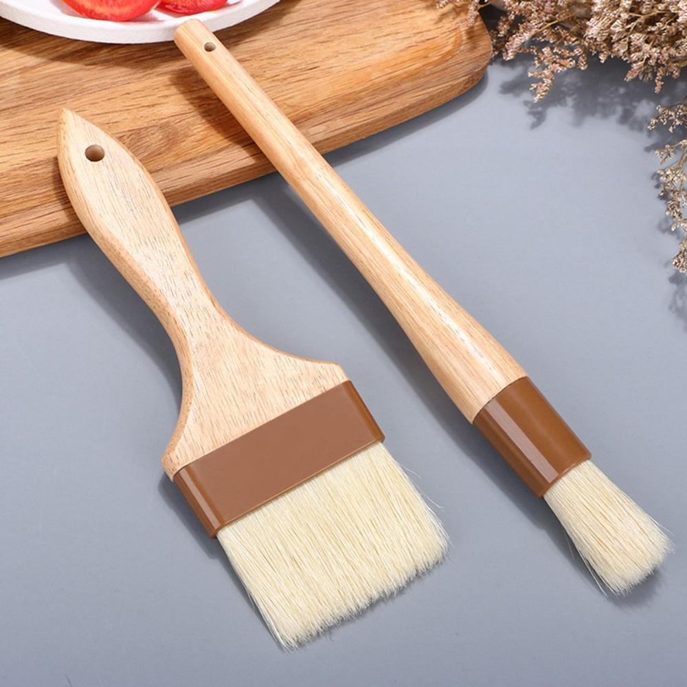 Baking Boar Bristles Kitchen Wooden Handle Basting Brush Pastry Brush Sauce Baster Marinade Tool