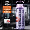 Water bottle large capacity plastic cup with straw double drinking cup summer portable fitness sports water cup plastic cup