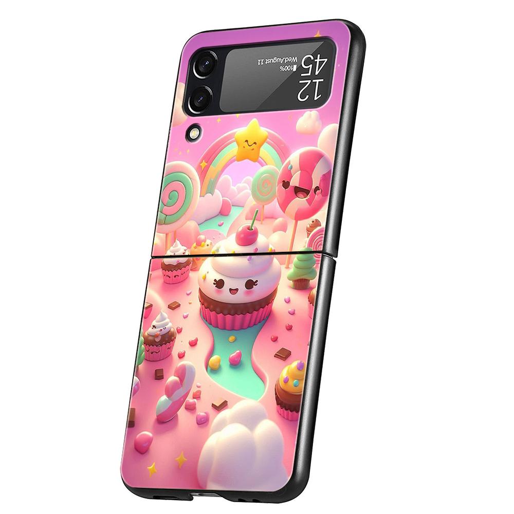 Eis-Hart-PC-Handyhülle Für Samsung Galaxy Z Flip 7 6 5 4 Schwarze Hülle Für Galaxy Z Flip 3 Faltbare Capas Fundas Coque Taschen