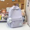 Schoolbag Simple letters Fresh large capacity backpack Lightweight versatile Junior high school students Campus students Commuter to class School bag