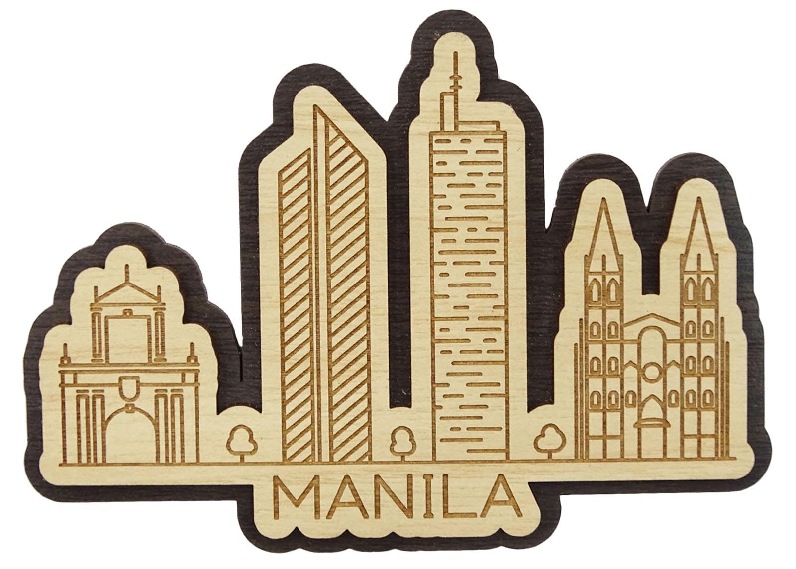 

Printtoo Гравірований Дерев яний Сувенірний Магніт на Холодильник Філіппіни Подарунок Колекційні 3 x 4 Inches коричневий