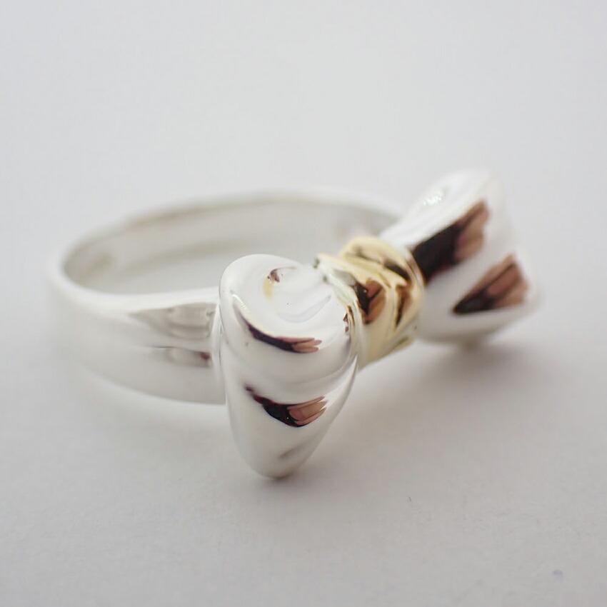 [Used] TIFFANY 925/750 ribbon ring / size 8 / g502-43