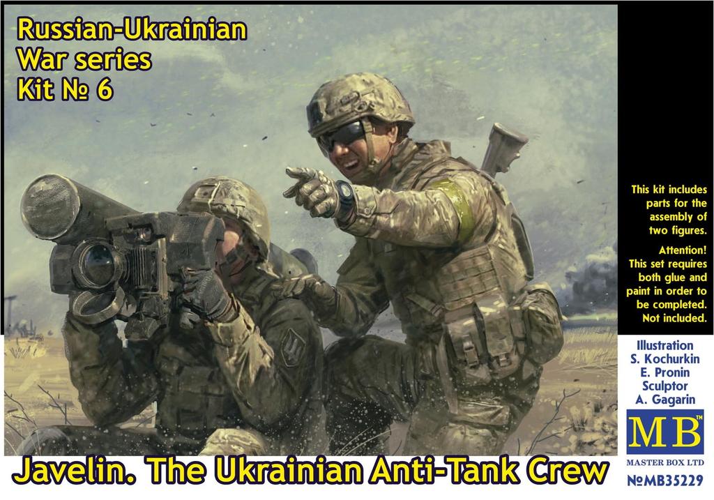 Master Box 1/35 Scale Russia-Ukraine Series 6: Ukrainian Soldiers Holding FGM-148 Javelins (Set of 2) Plastic Model Kit MB35229