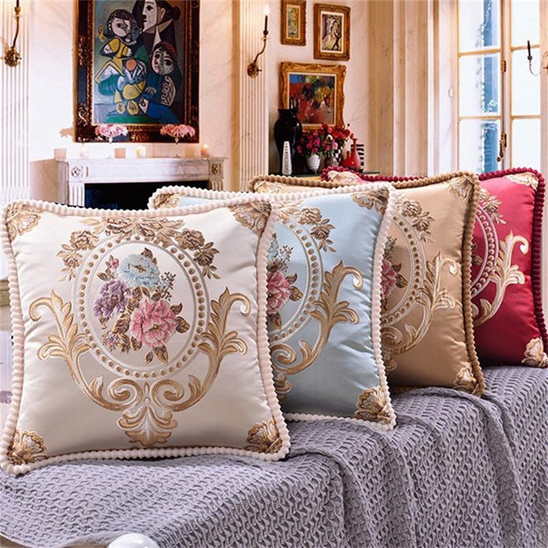 48x48cm American Europe Cushion Cover Pillowcase Antique Cotton Blend Linen Sofa Throw Pillowcase Cushion Cover JAF138