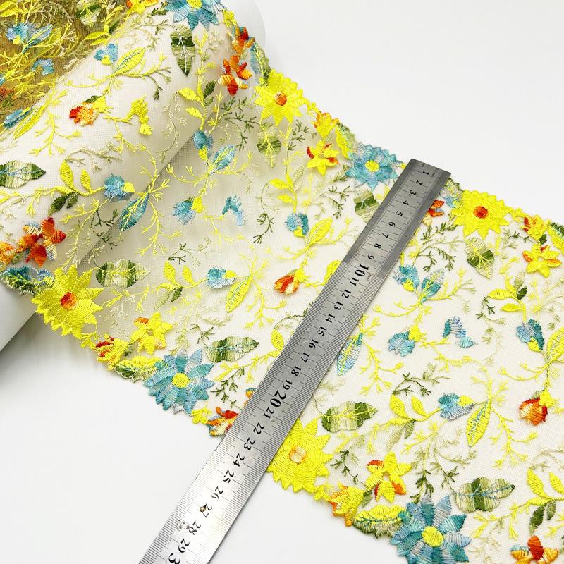 1/3 de yard de fil de polyester pressé pour fond de dentelle, idéal pour la broderie florale à faire soi-même, accessoires en dentelle, rideaux, coussins de canapé et décoration.