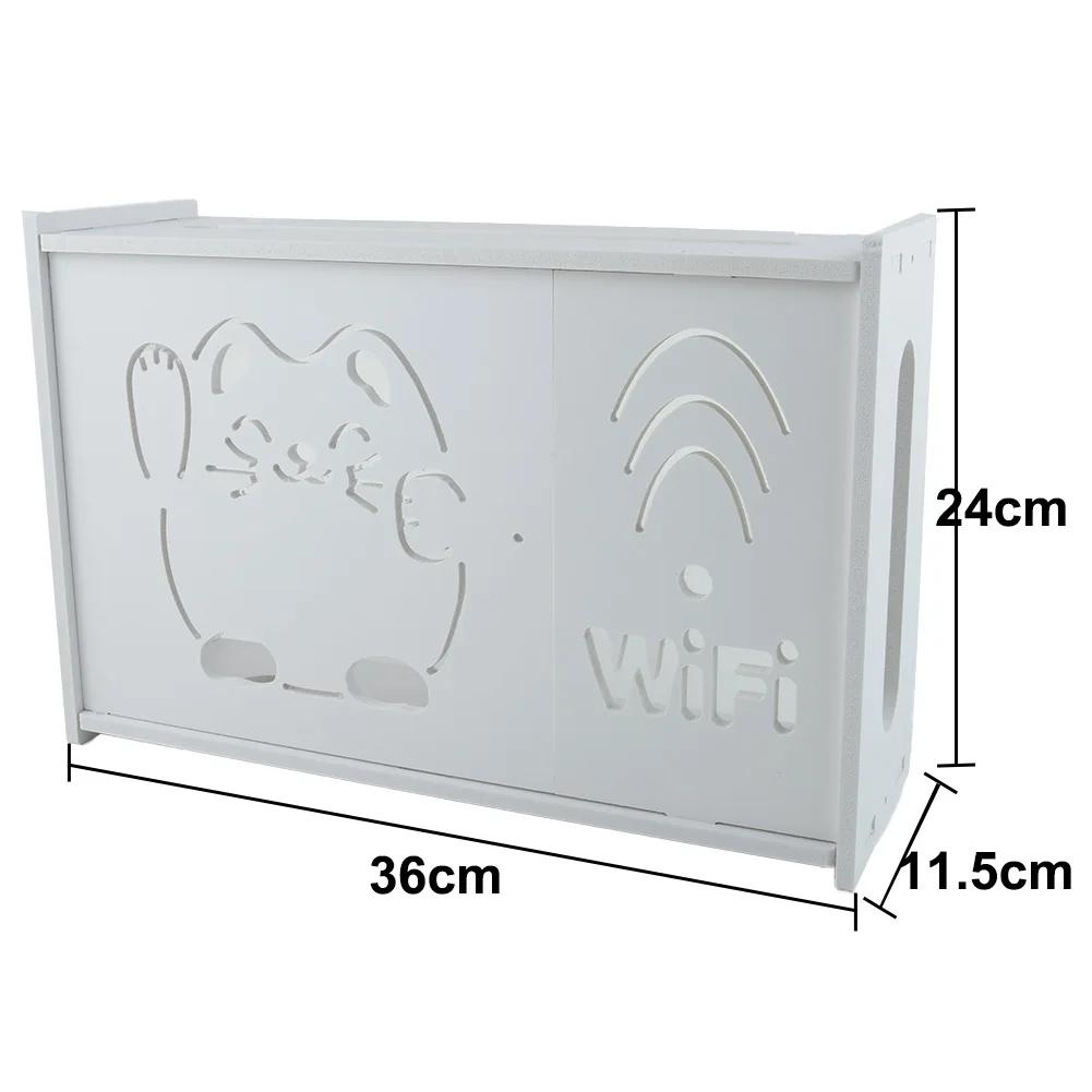 Wall Mounted Shelf Wireless Router Rack 1x 3 Style Hanging Plastic White Organization Room Storage Replacement