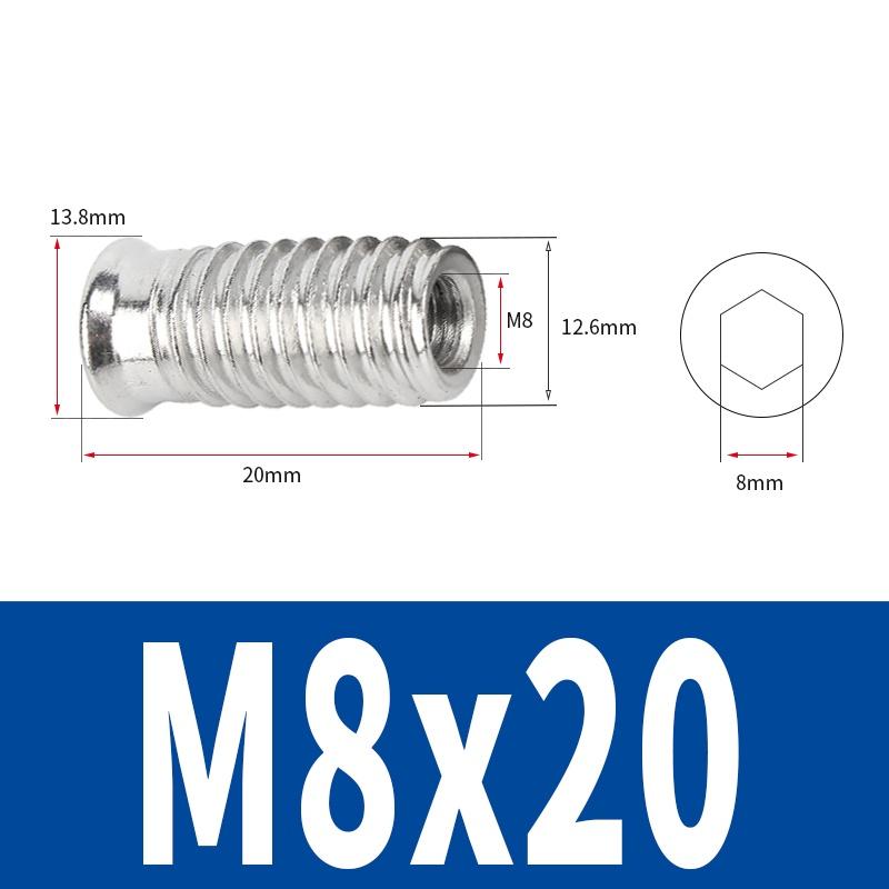 M4 M5 M6 M8 304 Stianless Steel Hex Socket Drive Insert Nuts Threaded For Wood Furniture