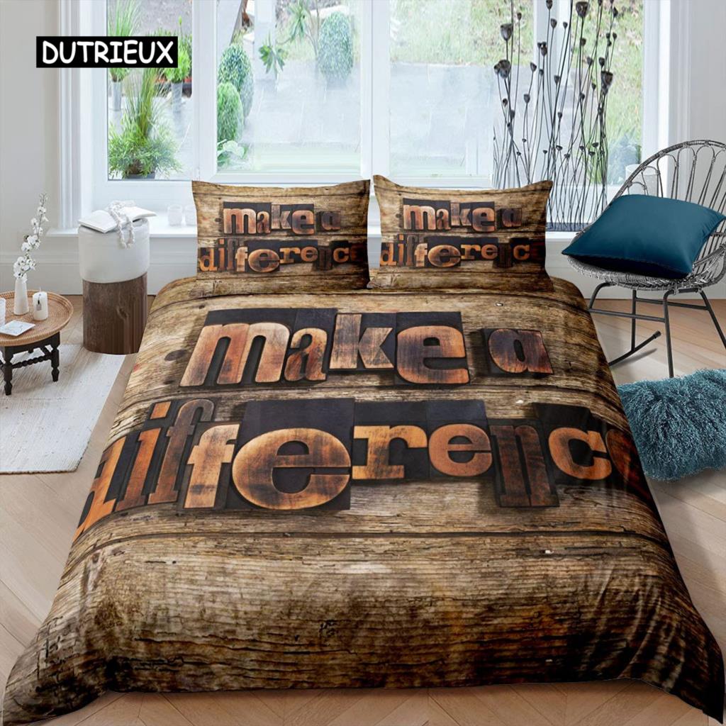 Set Copripiumino Porta Fienile in Legno Misura King Occidentale Set Biancheria da Letto Rustico Asse di Legno Stile Fattoria Country Poliestere