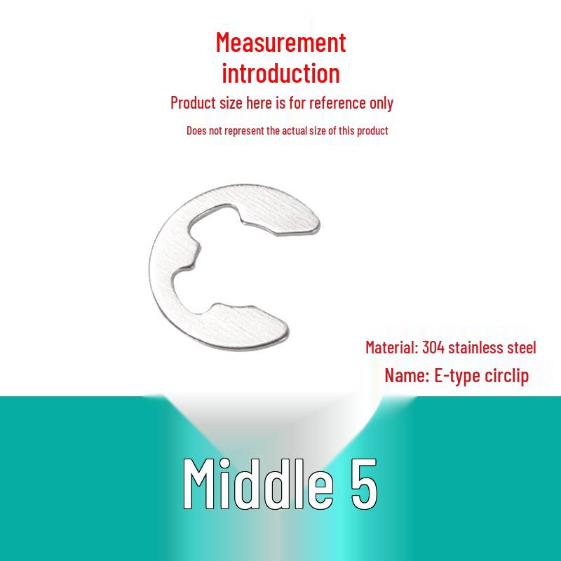 304 Stainless Steel E-type Circlip for Bearing Shaft and Door Lock