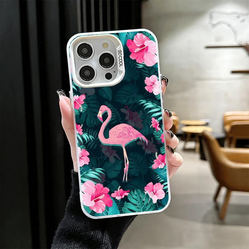 Pink Red Dreamy Flamingo Shockproof Phone Case for iPhone 17 Air 16 16E 15 Pro Max 14 Plus 13 Mini 12 Back Cover Anti Fall Funda