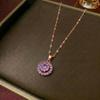 Women's Fashion Necklace & Bracelet Set: Flower Pendant, Diamond Bauhinia Earrings