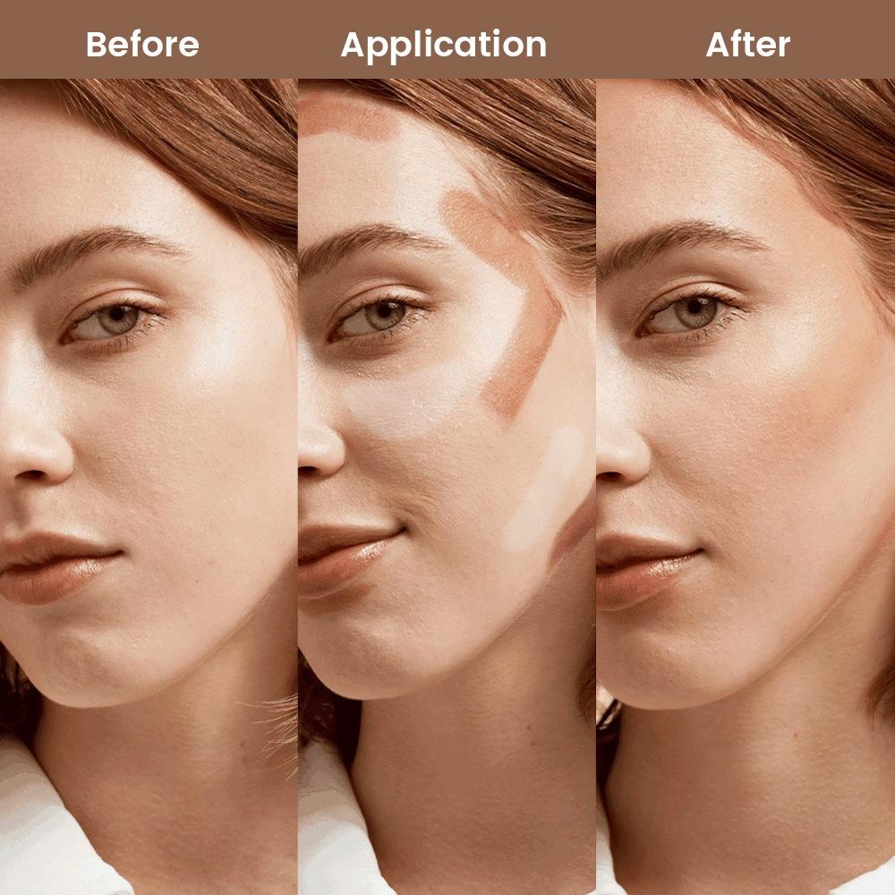 Feuchtigkeitsspendender Seidiger Dreidimensionaler Konturstift Natürlich Matt Zweifarbiger Gesichts-Highlighter Aufheller Nasenschatten Make-up Concealer