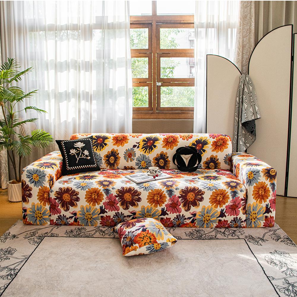 Stretch Living Room Jacquard Sofa Cover L-shaped Jacquard Thick Sofa Cover 1/2/3/4 Seater Corner Sofa Cover