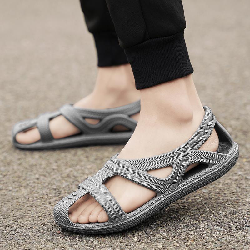 Sommermotetrend Ensfarget Utendørs Sandaler Strandsko Fritidssko Hullsko Latesko