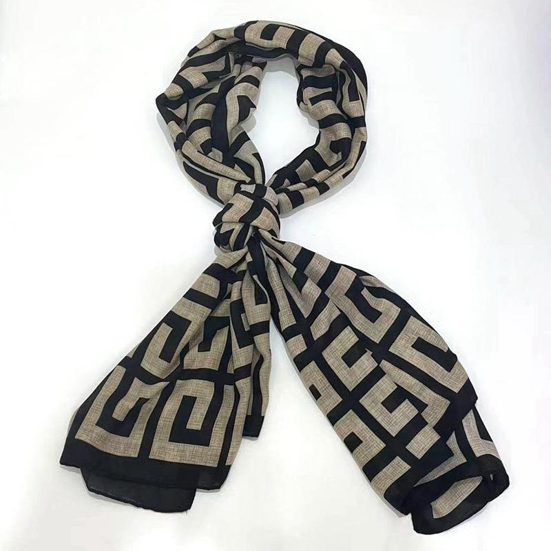 Fashion letter printed cotton and linen scarf classic autumn and winter warm scarf sunscreen shawl